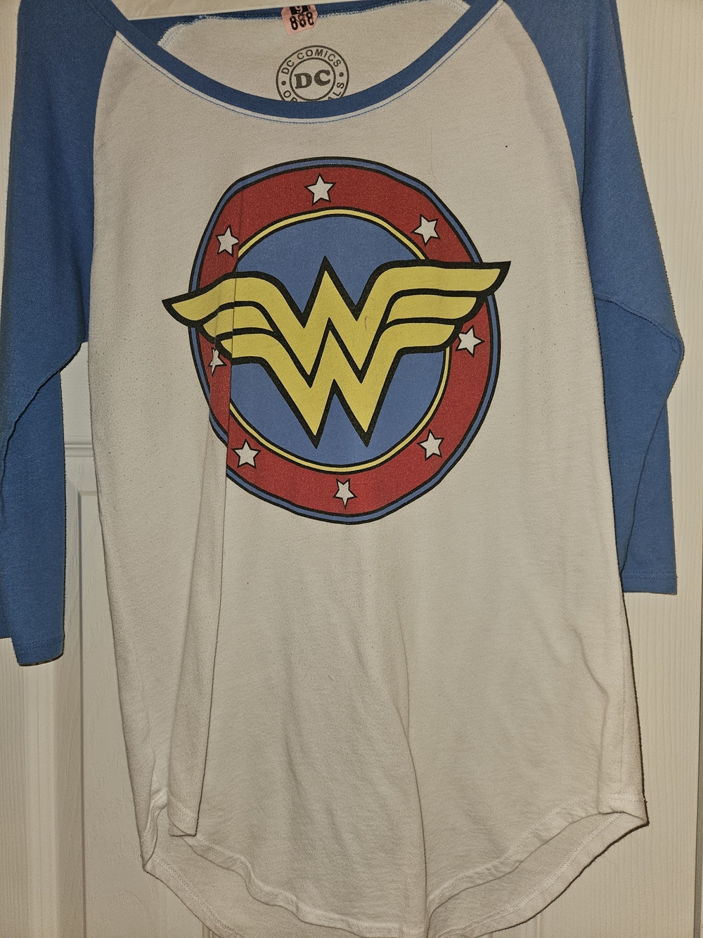 DC Comics Wonder Woman Raglan Tee - Blue, White, Red & Yellow